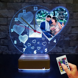 Lamparita 3D con Reloj + Foto